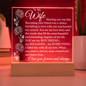 To My Wife | Acrylic Plaque With Lighted Base