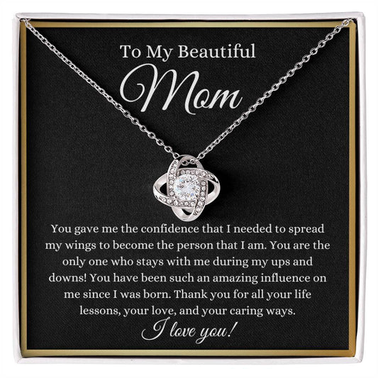 To My Beautiful Mom - Love Knot Necklace