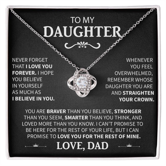To My  Daughter - Love Knot Necklace